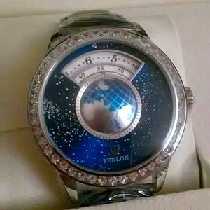 Men's moving earth watch